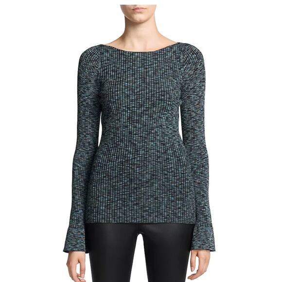 Theory Space Dye Flare Sleeve Sweater Size 00 - Picture 1 of 7